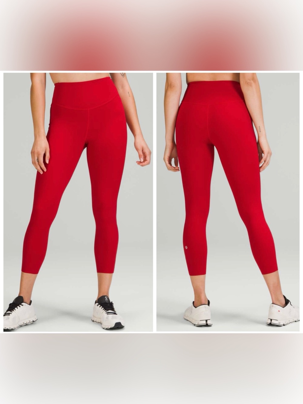 LuLulemon Women's Base Pace High-Rise Crop 23" Leggings - Red - Size 6